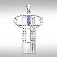 Art Deco Key Silver Pendant TPD1033