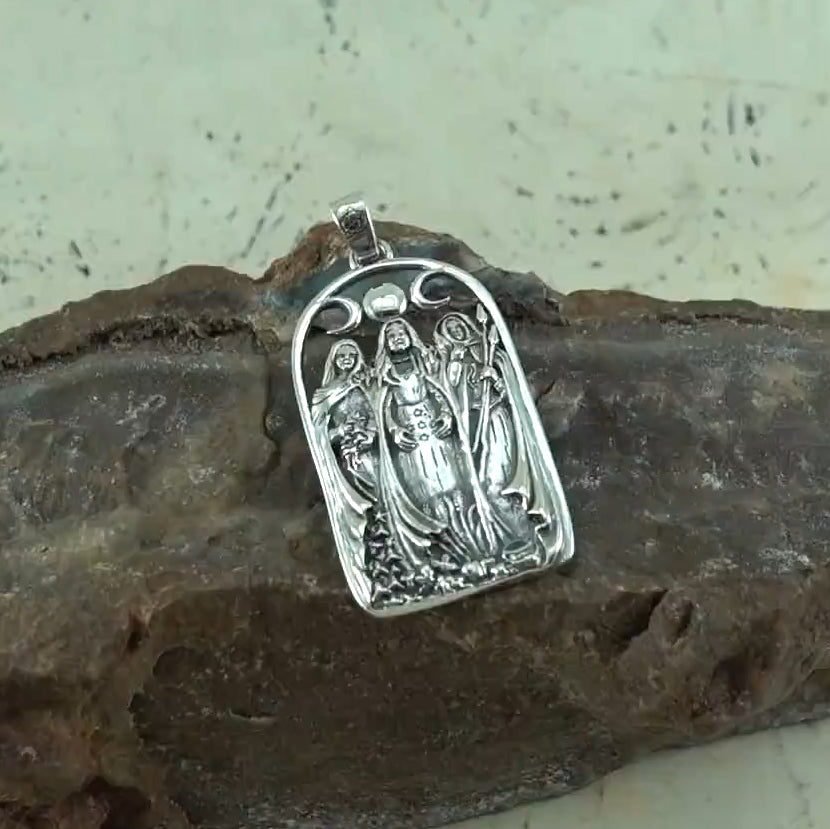 Mickie Mueller Triple Goddess Sterling Silver Pendant TPD1042