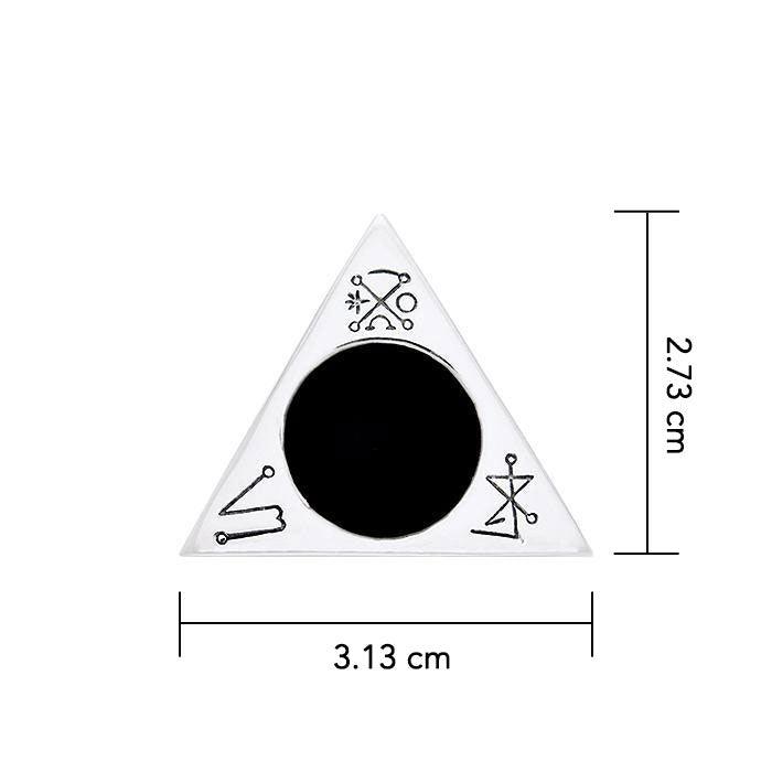 Invoking Triangle Sterling Silver Pendant with Enamel by Oberon Zell TPD1066