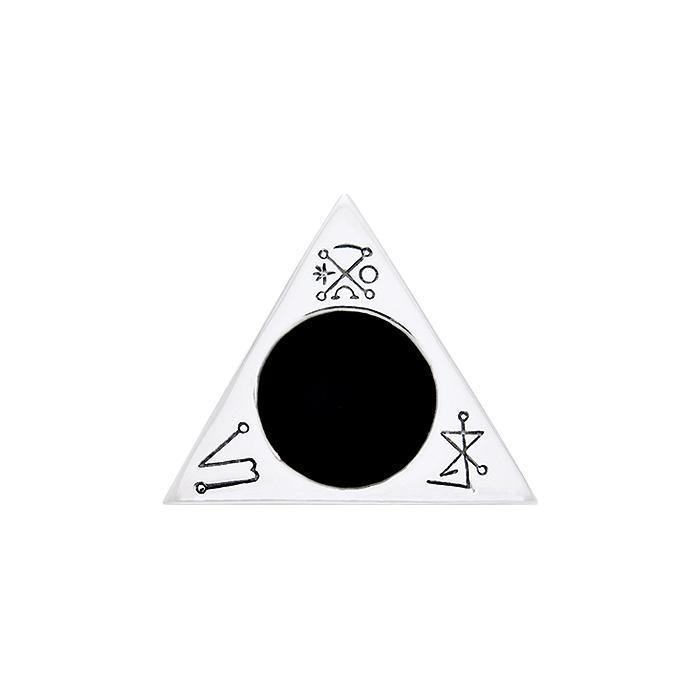 Invoking Triangle Sterling Silver Pendant with Enamel by Oberon Zell TPD1066