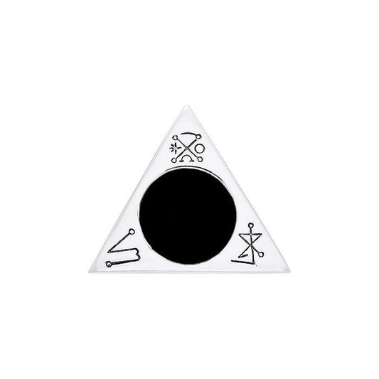 Invoking Triangle Sterling Silver Pendant with Enamel by Oberon Zell TPD1066