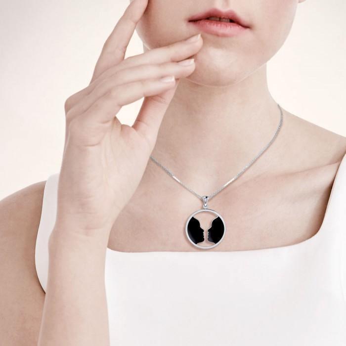 Soulmates Silver Pendant with Enamel by Oberon Zell TPD1067