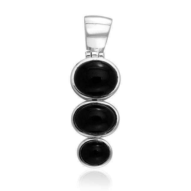 Round Tiered Cabochon Silver Pendant TPD111