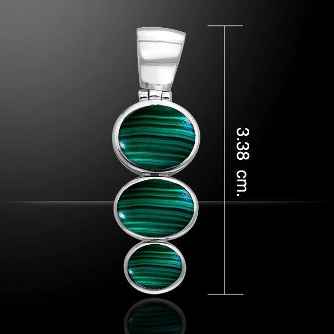 Round Tiered Cabochon Silver Pendant TPD111