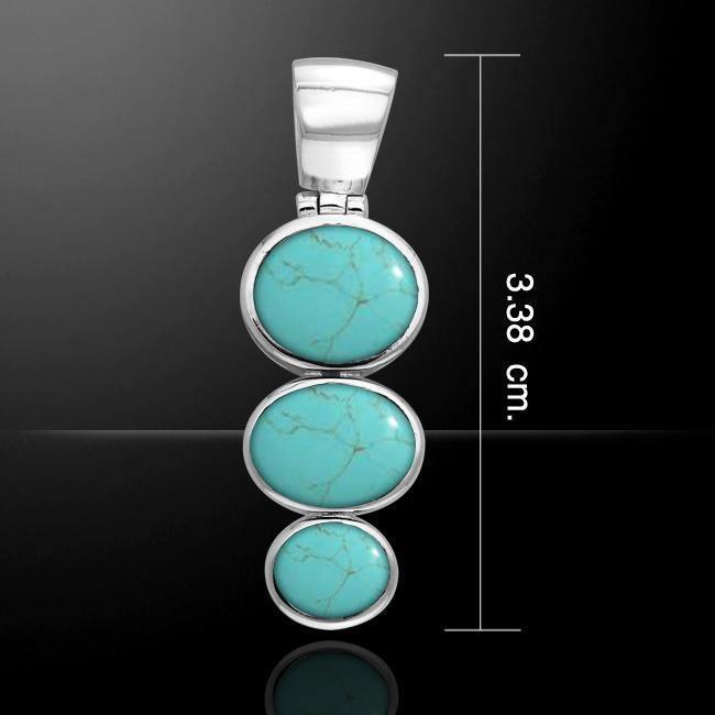 Round Tiered Cabochon Silver Pendant TPD111
