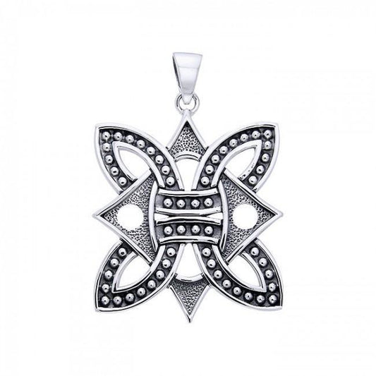 Strong and willful significance ~ Sterling Silver Viking Borre Pendant Jewelry TPD1110