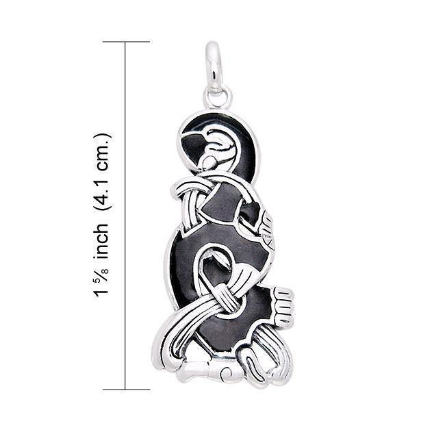 Inlaid Elegance ~ Viking Borre Sterling Silver Pendant Jewelry TPD1129