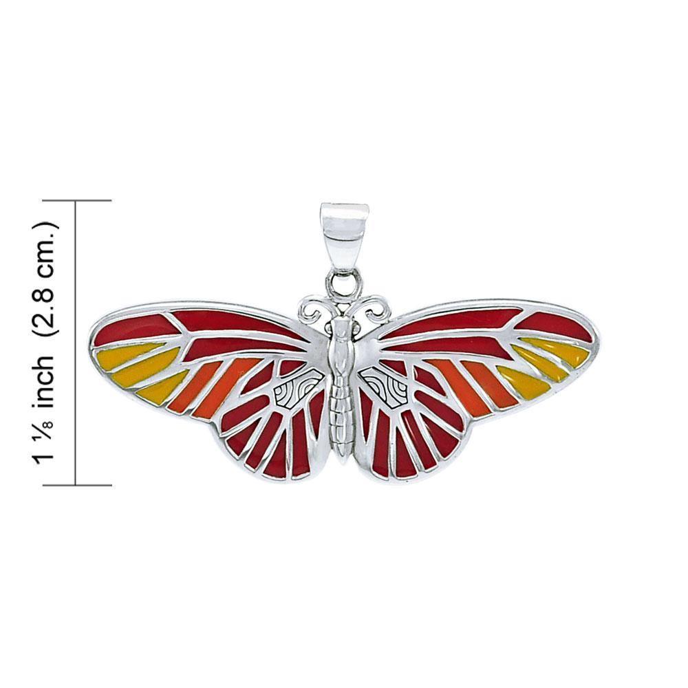 Butterfly Sterling Silver Pendant with Enamel TPD1150