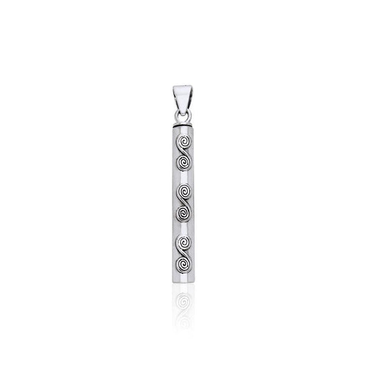 Danu Silver Celtic Knotwork Column Pendant TPD1237
