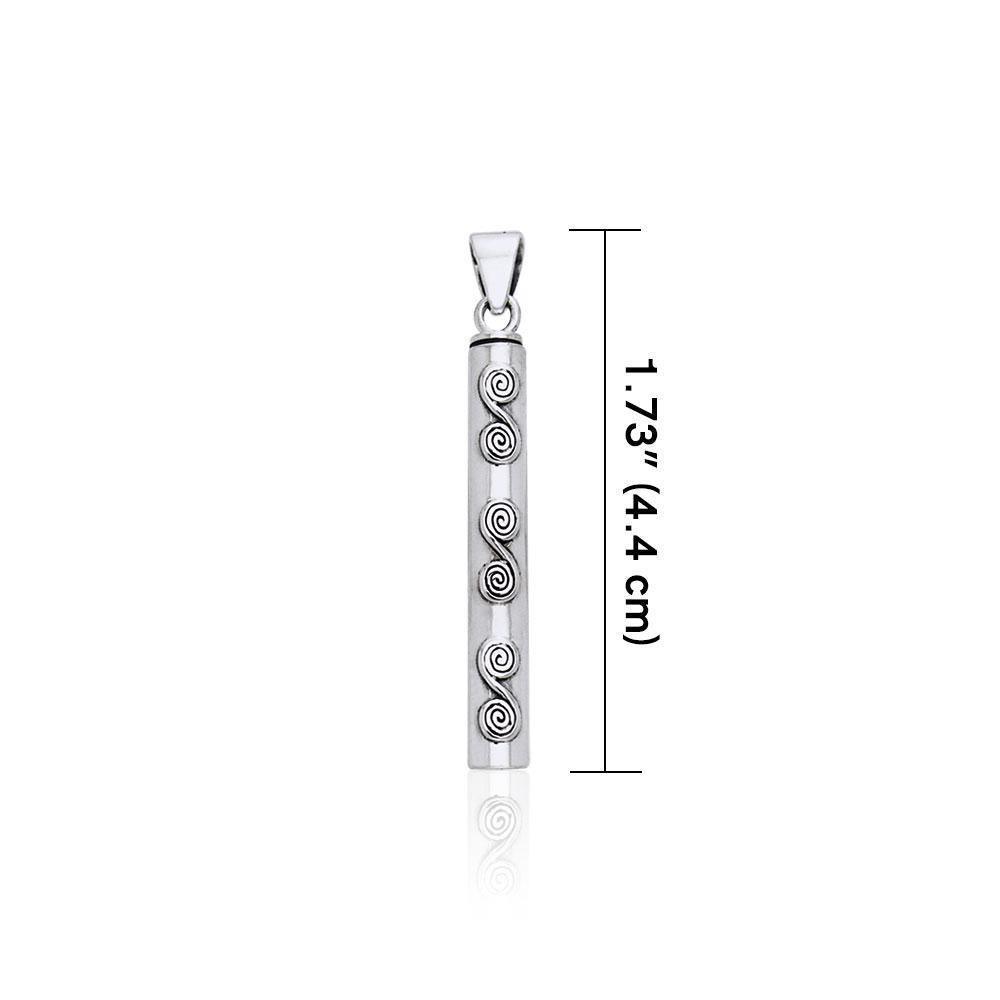 Danu Silver Celtic Knotwork Column Pendant TPD1237