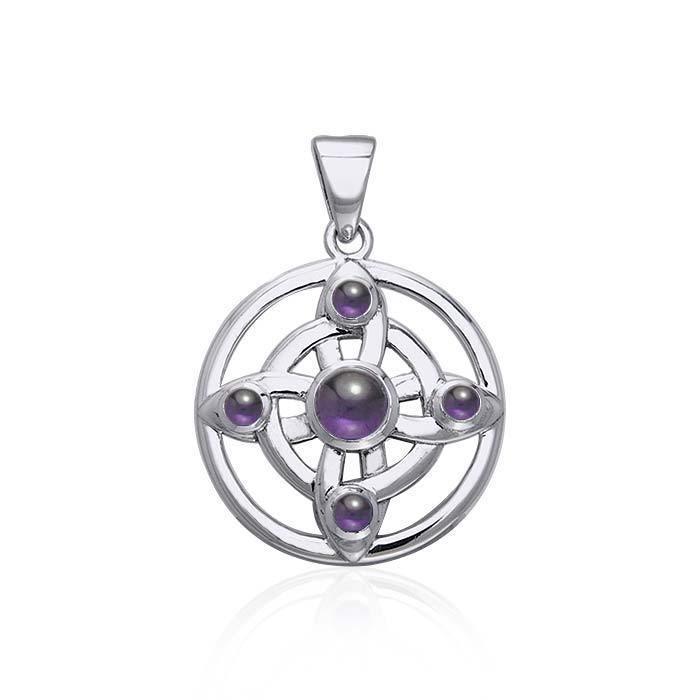 Elemental Wheel Of Being Silver Pendant with Gemstone TPD128