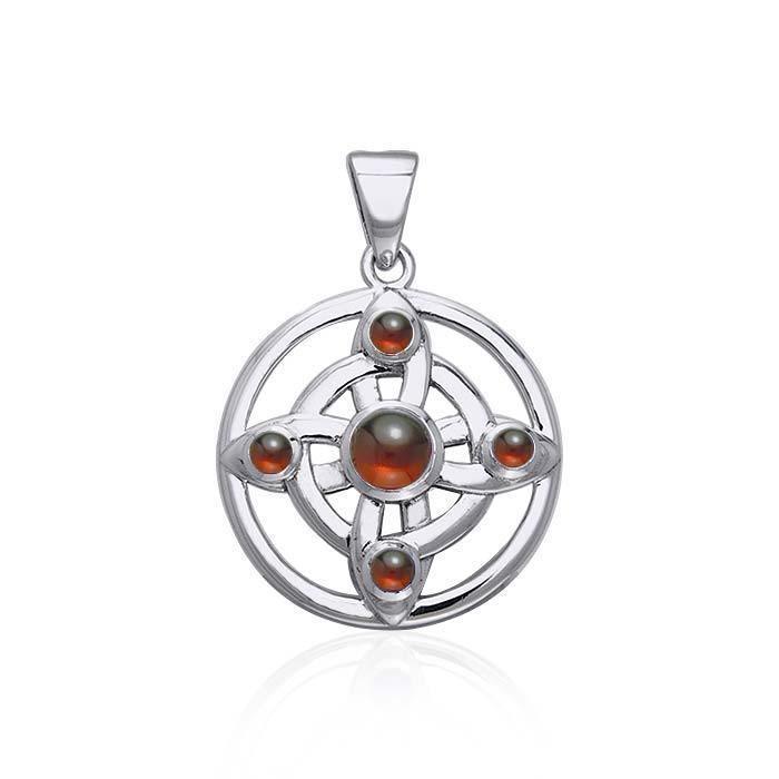 Elemental Wheel Of Being Silver Pendant with Gemstone TPD128