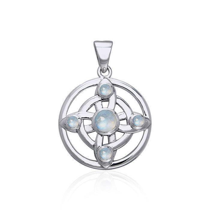 Elemental Wheel Of Being Silver Pendant with Gemstone TPD128