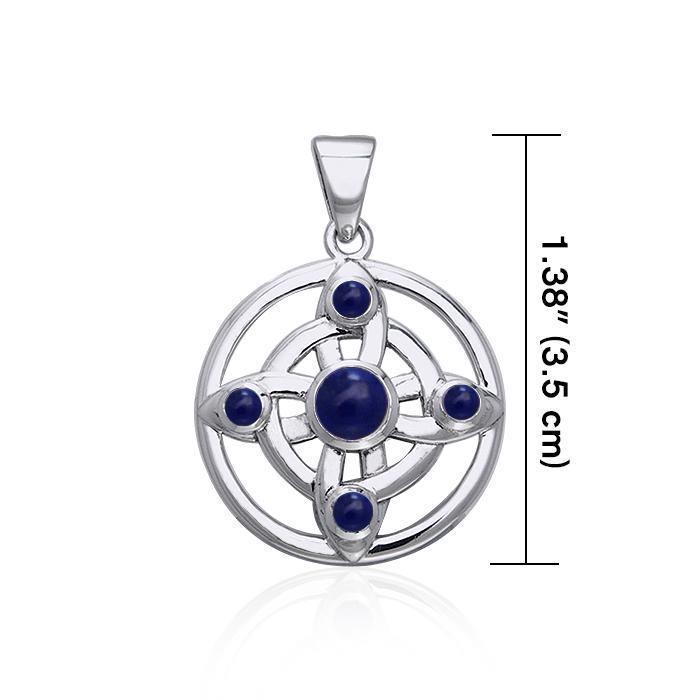 Elemental Wheel Of Being Silver Pendant with Gemstone TPD128