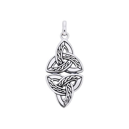 Double Braided Celtic Trinity Knot Sterling Silver Pendant TPD1294