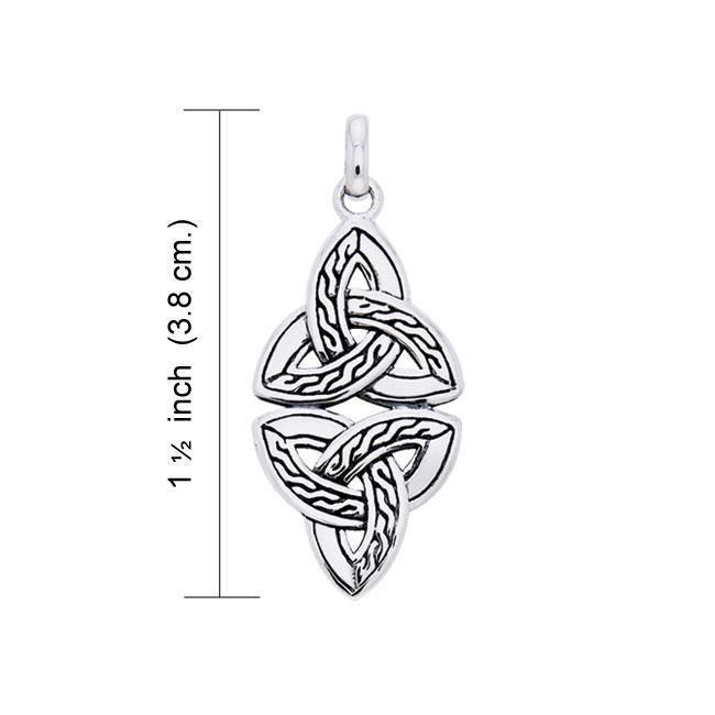 Double Braided Celtic Trinity Knot Sterling Silver Pendant TPD1294