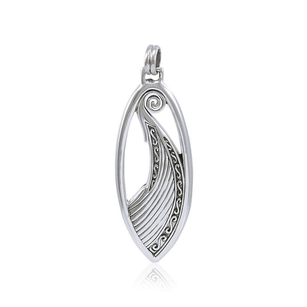 Viking Wave Shield Sterling Silver Pendant TPD1654