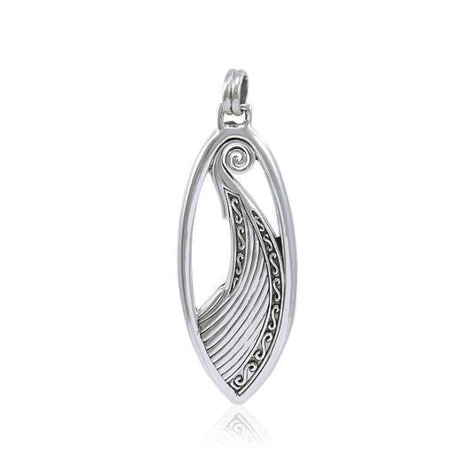 Viking Wave Shield Sterling Silver Pendant TPD1654