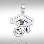 Eye of Horus Sterling Silver Pendant With Gemstone TPD1717