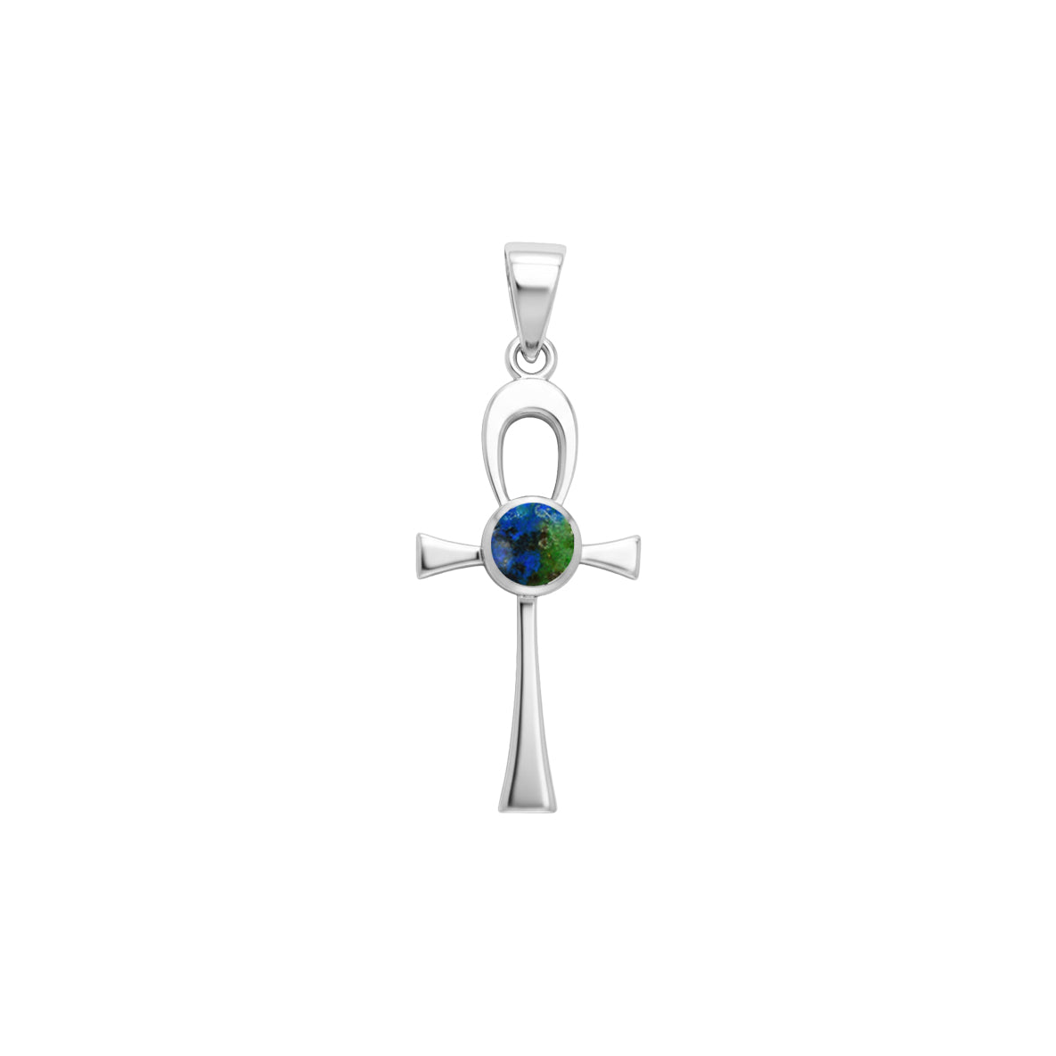 Ankh Sterling Silver Pendant With Gemstone TPD1718*