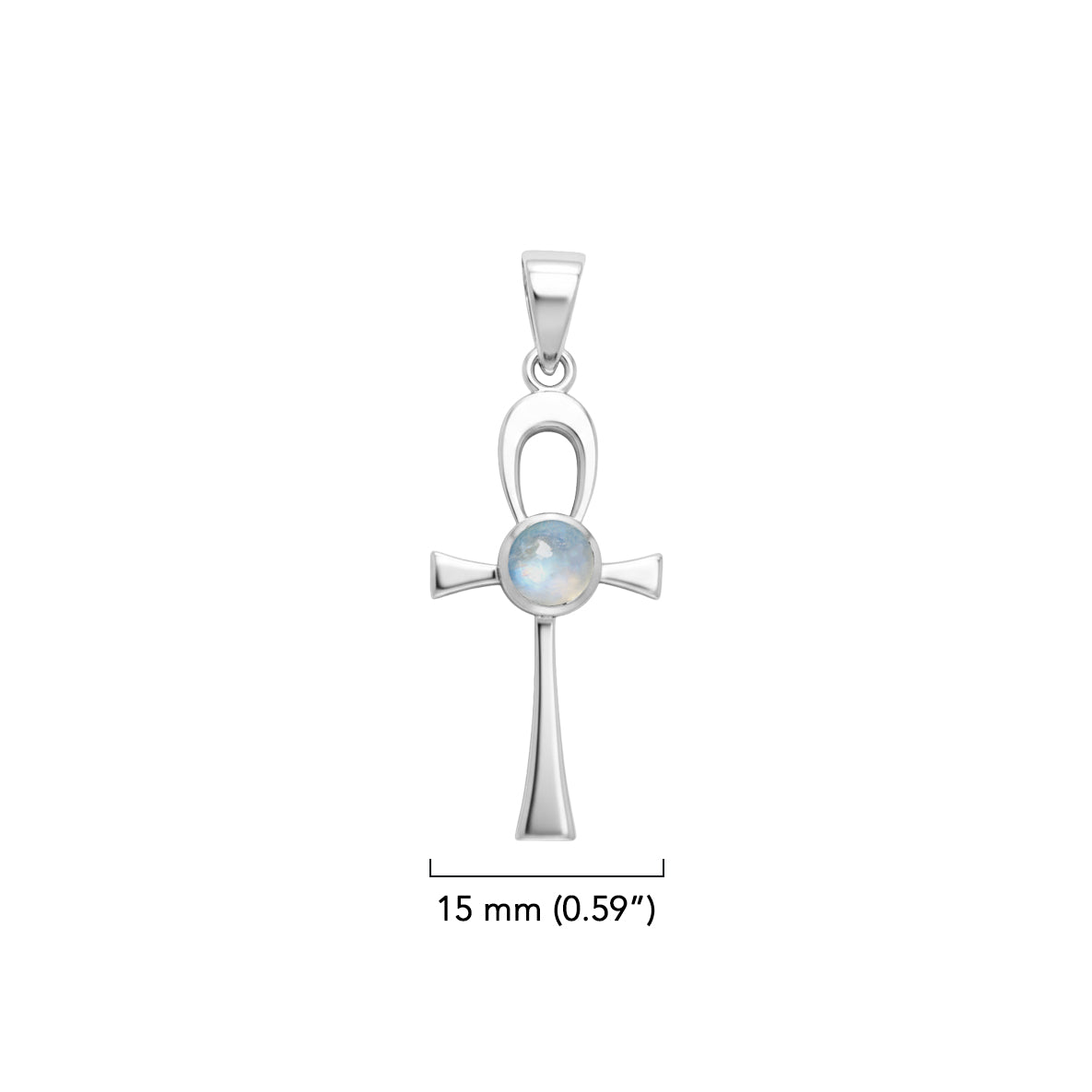 Ankh Sterling Silver Pendant With Gemstone TPD1718*