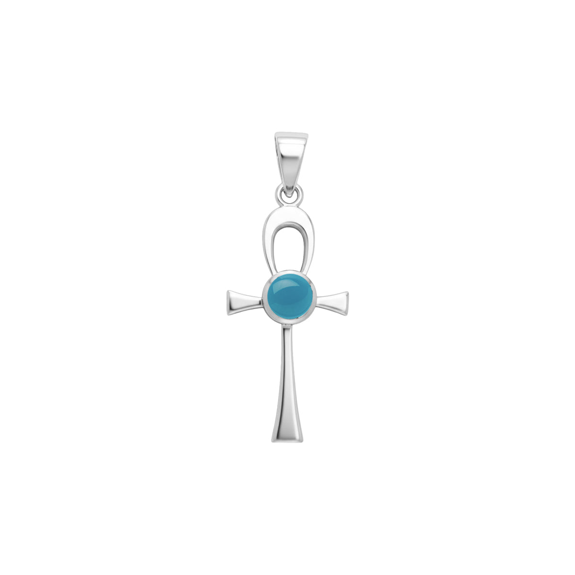Ankh Sterling Silver Pendant With Gemstone TPD1718