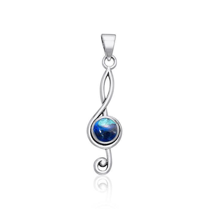 Music Clef Cabochon Gemstone Pendant TPD1719