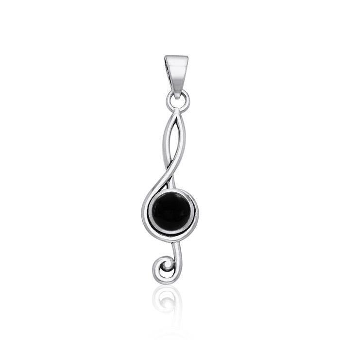 Music Clef Cabochon Gemstone Pendant TPD1719