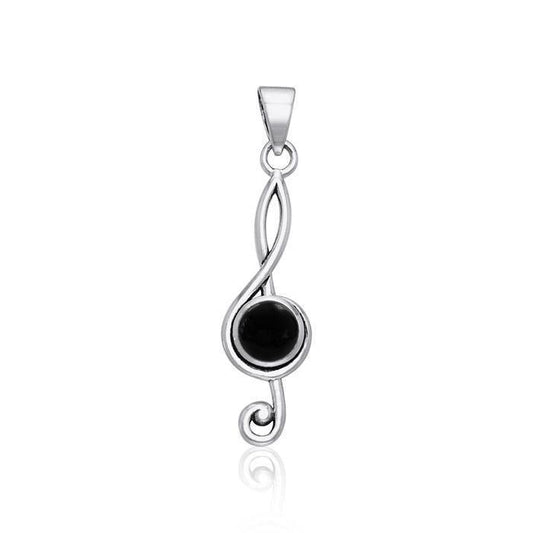 Music Clef Cabochon Gemstone Pendant TPD1719