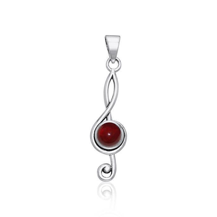 Music Clef Cabochon Gemstone Pendant TPD1719