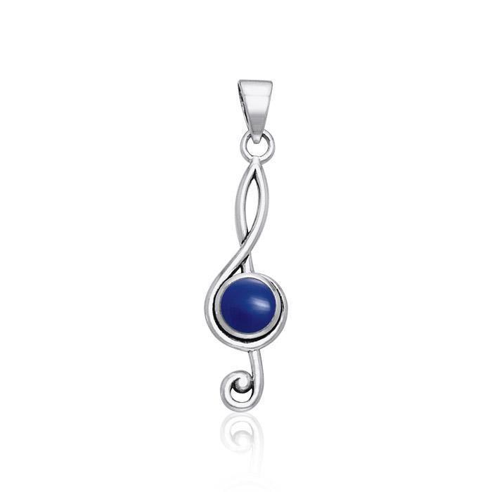 Music Clef Cabochon Gemstone Pendant TPD1719