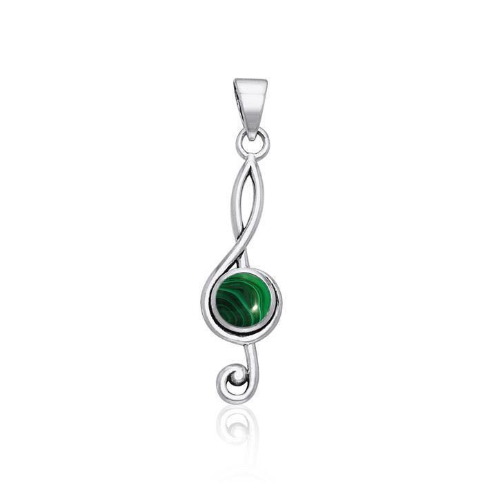 Music Clef Cabochon Gemstone Pendant TPD1719