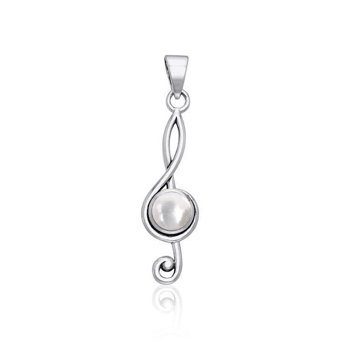Music Clef Cabochon Gemstone Pendant TPD1719