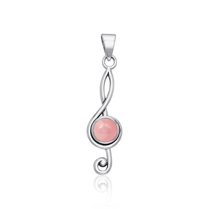 Music Clef Cabochon Gemstone Pendant TPD1719