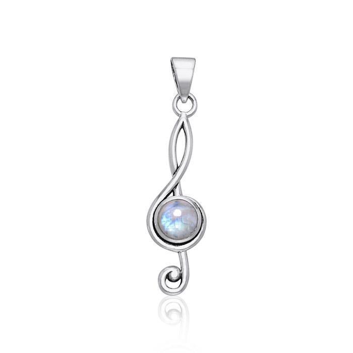 Music Clef Cabochon Gemstone Pendant TPD1719