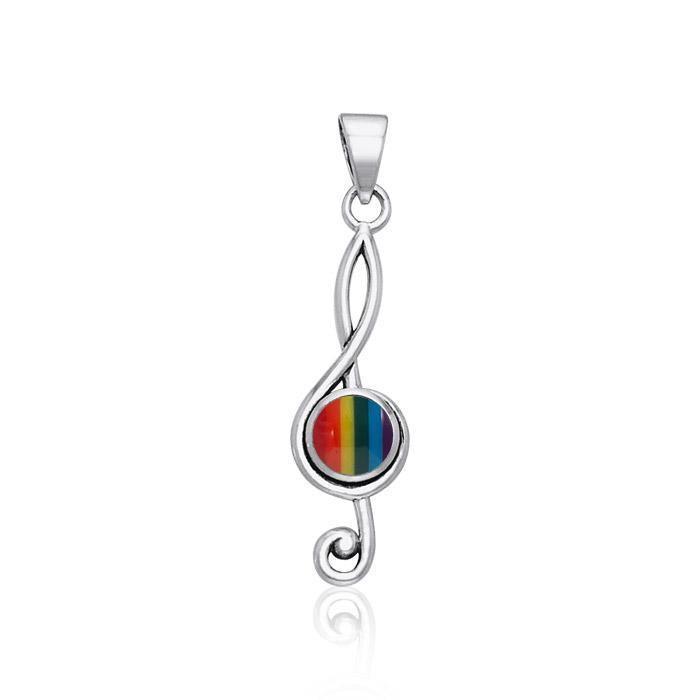 Music Clef Cabochon Gemstone Pendant TPD1719