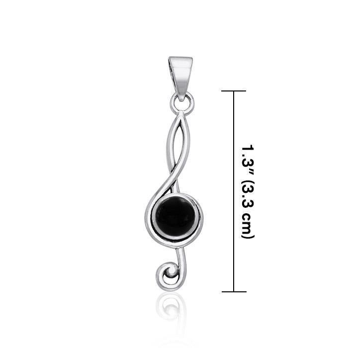Music Clef Cabochon Gemstone Pendant TPD1719