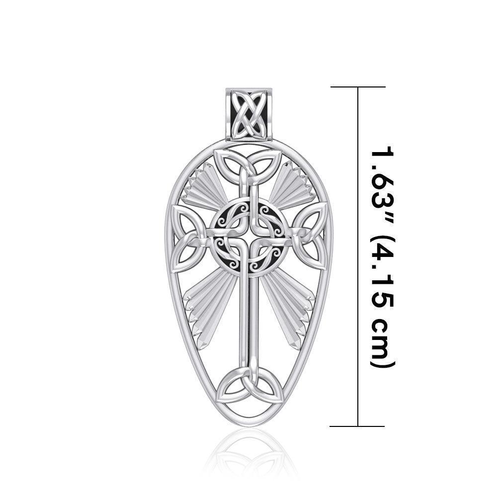 Large Celtic Cross Silver Pendant TPD1821