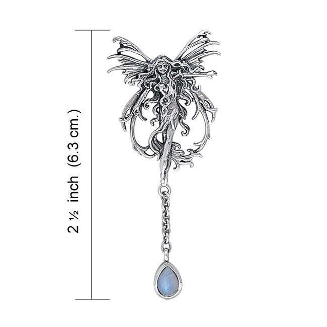 Fire Element Fairy Silver Pendant with Dangling Gem by Amy Brown TPD189