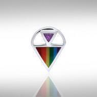 Rainbow Triangle Silver Pendant TPD222