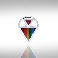 Rainbow Triangle Silver Pendant TPD222