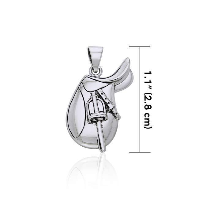 English Horse Saddle Silver Pendant TPD2247