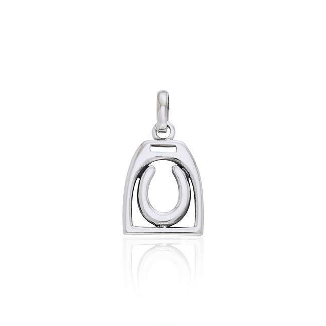 Horseshoe Stirrup Small Silver Pendant TPD2250