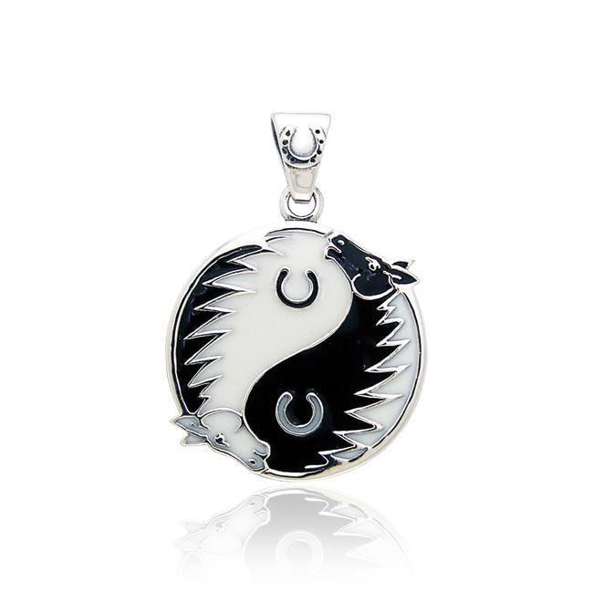 Karen Ryder Yin Yang Horses Silver Pendant TPD2267