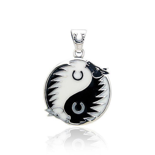 Karen Ryder Yin Yang Horses Silver Pendant TPD2267
