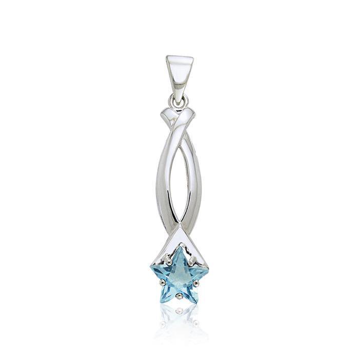 Designer Elegant Star Pendant with Gem TPD2283