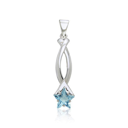 Designer Elegant Star Pendant with Gem TPD2283