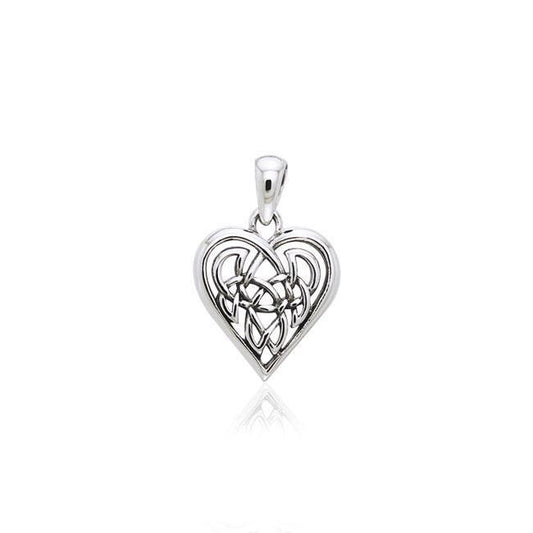 Celtic Knot Heart Sterling Silver Pendant TPD2332