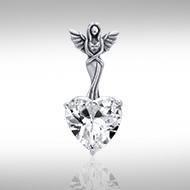 Elegance of the Earth Angel ~ Sterling Silver Jewelry Pendant with Heart-shaped Gemstones TPD2348