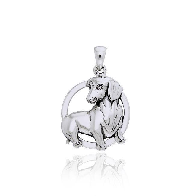Jody Bergsma Dachshund ~ Sterling Silver Jewelry Pendant TPD2661